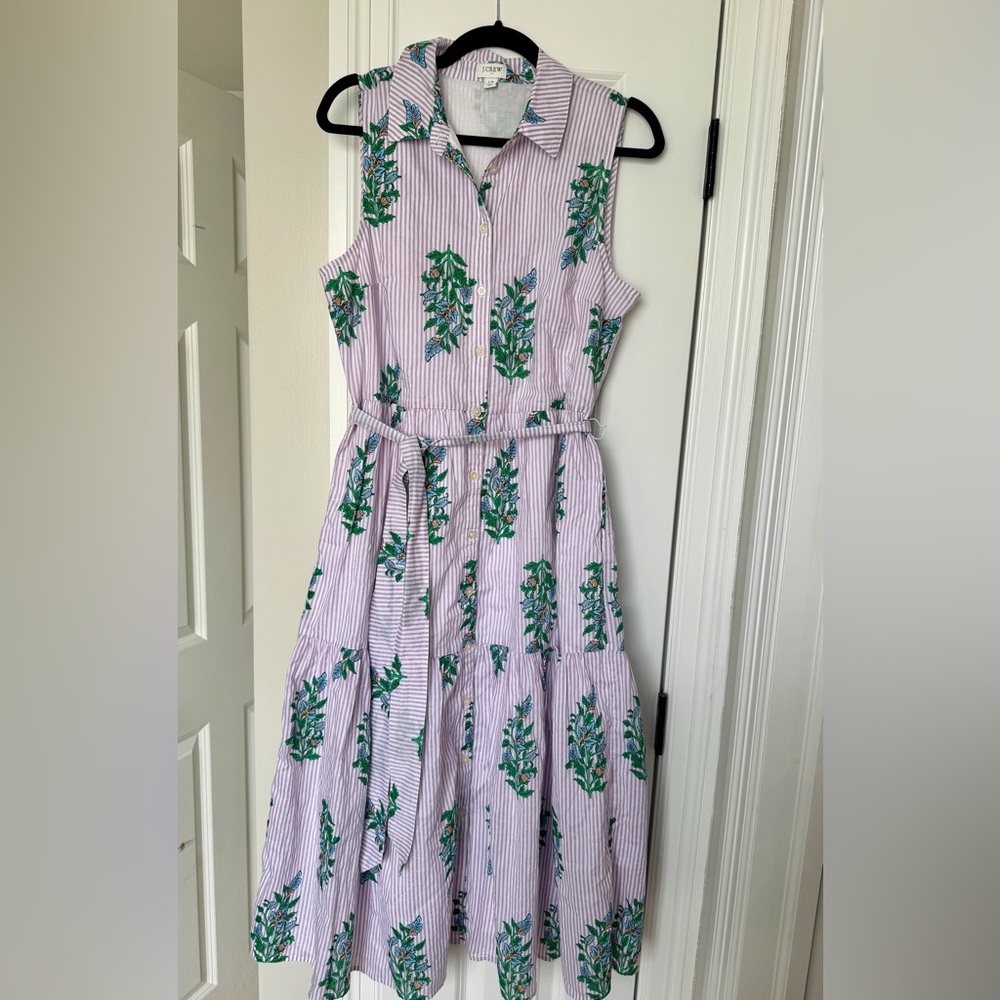 J.Crew Factory Violet striped dress Size 12